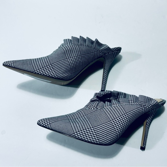 GIANNI BINI Spiked Heeled Stilettos - Houndstooth Mules 7M New! - Picture 2 of 13
